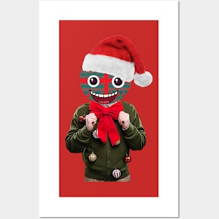 FUNNY CHRISTMAS SANTA MAN - Cross Posters and Art